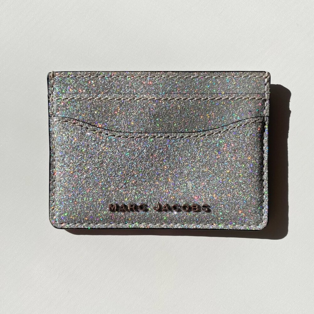 Marc Jacobs Shiny Glitter Silver Card Holder (LIMITED) NWOT - Picture 5 of 5